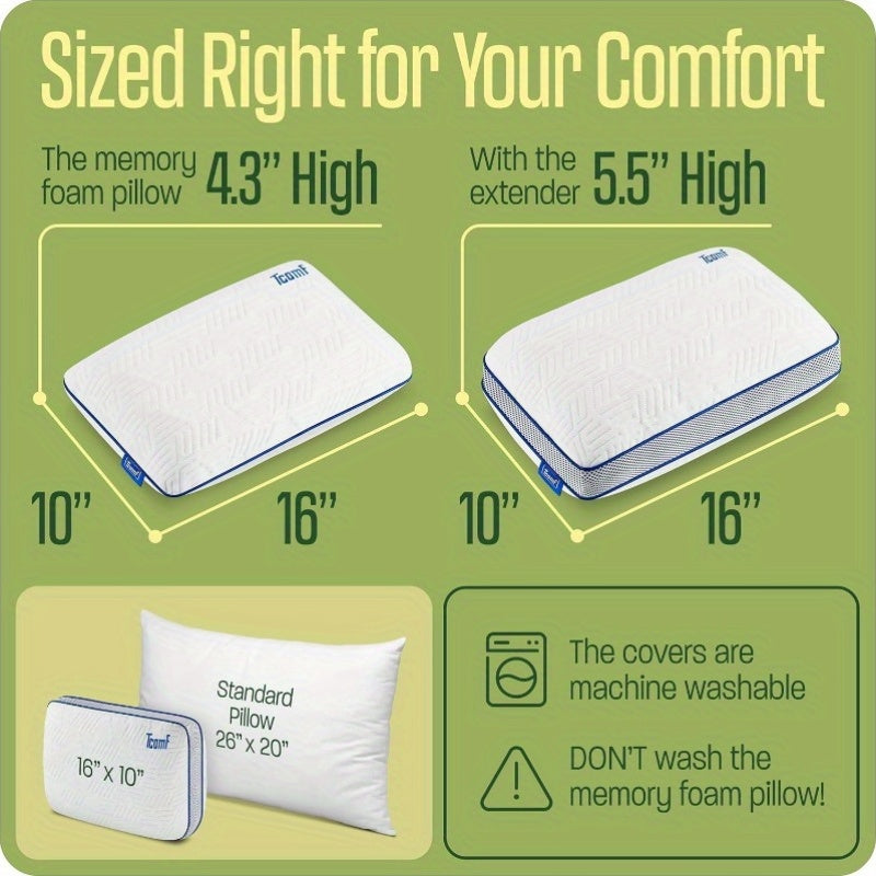2-in-1 Design Medium Firm Camping Pillow with Soft Neck Cushion - 5-Layer Support, Portable Travel Pillow for Back Sleepers, White, Camping Pillow, Neck Pillow, Retro Style, Zipper Closure