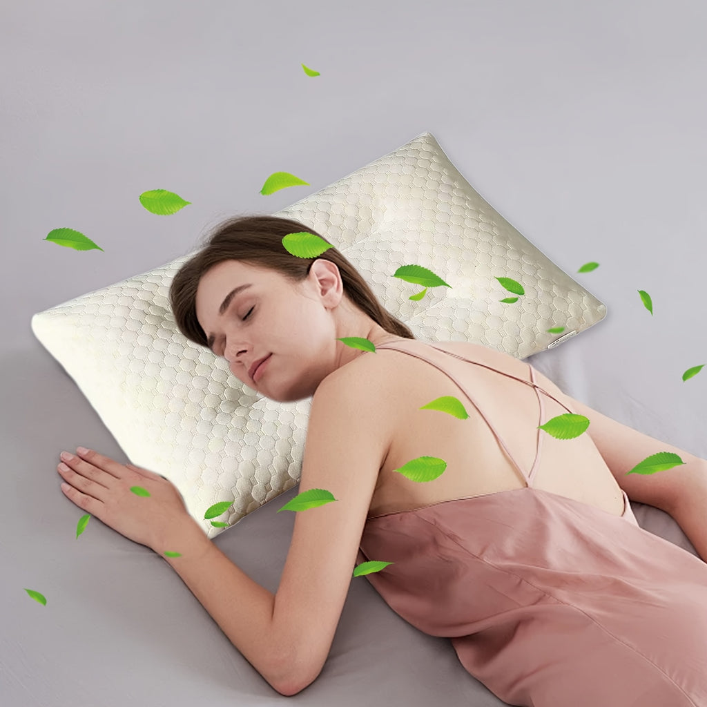 Thai Pillow Student Granular Massage Pillow Core Pillow School Season Gift Student Dormitory Bedside Suitable for Bedroom Sofa, Living Room Hotel 2025 Live Streaming Hot Set, Latex Pillow Core, Ergonomically Designed to Neck Pressure, All-Season Use