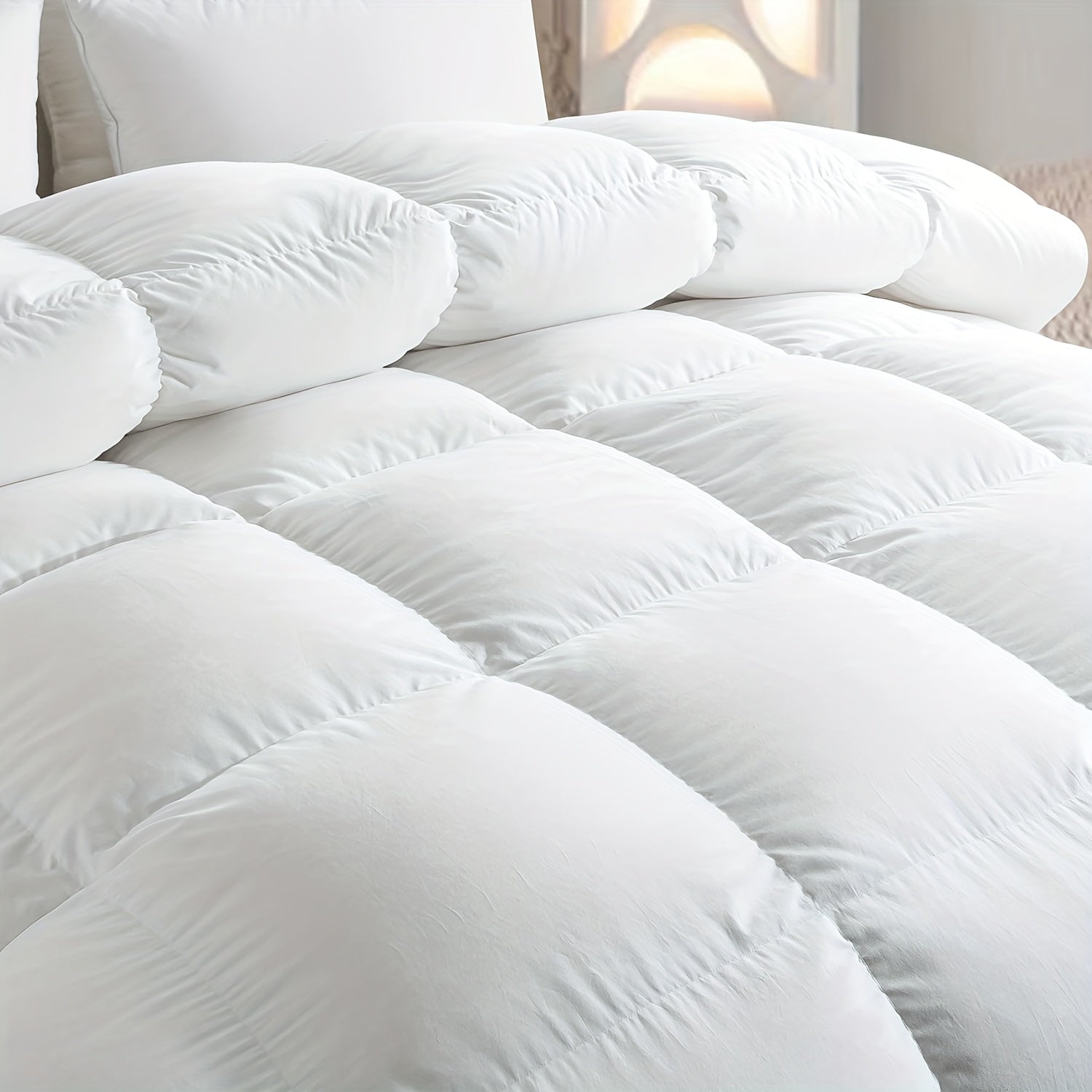 Luxury White Italian White Goose Down Duvet - All Season Goose Down Duvet - Super Soft 650 Filling Power - Hotel Series Of Down Comforter Inserted Into The Plush Medium Temperature Quilt