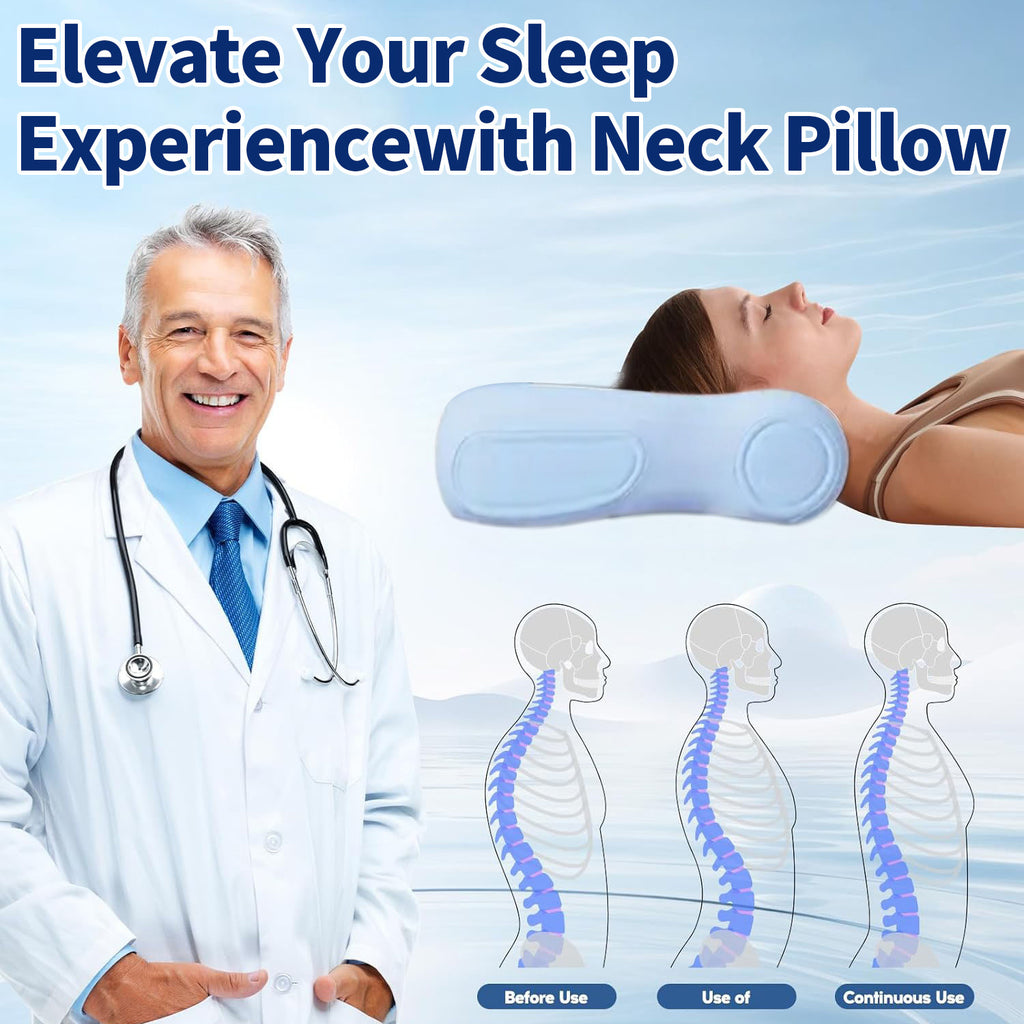 P3E Cervical Neck Pillow for Sleeping - Cooling Pillow, 3-Layer Ergonomic Neck Pillow with Adjustable Pillow Raiser for Side & Back Sleepers, Ergonomic Memory Foam Pillow, Medium Firm
