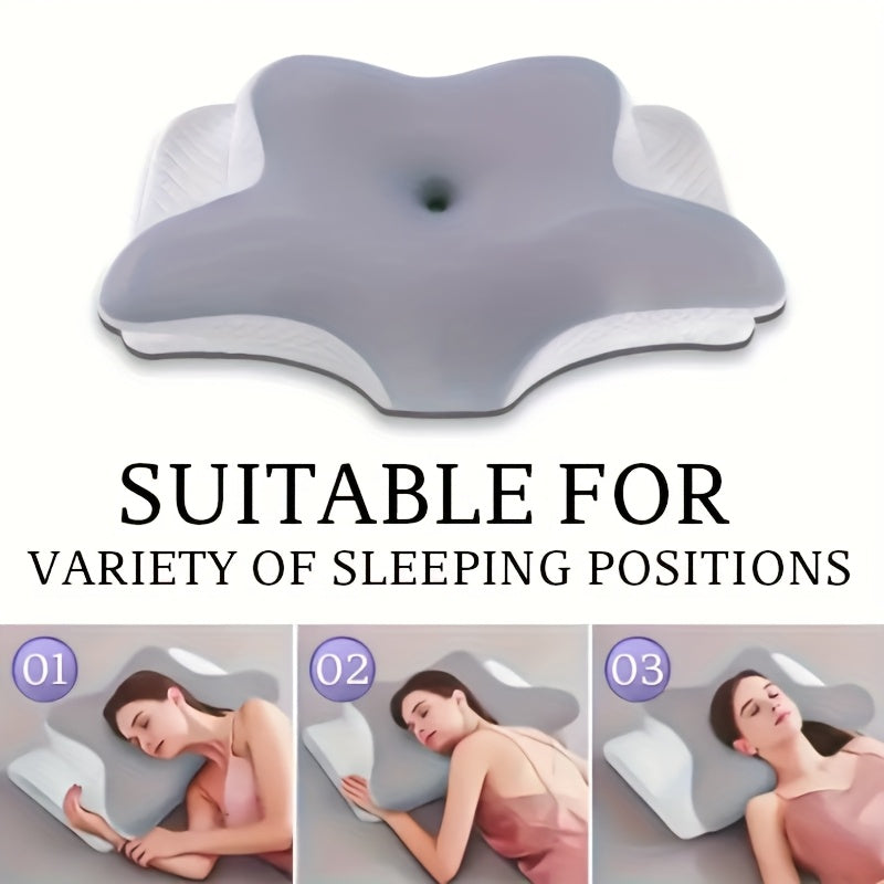 1 Butterfly-Shaped Pillow - Cooling Ergonomic Cervical Support Pillow for Neck & Back, Promotes Spinal Alignment, Hypoallergenic, Hand Wash Only, White, Side Sleeper Pillow | Butterfly Design Pillow | Slow Rebound Pillow