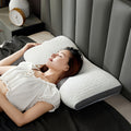 White Soft Massage Neck Pillow, Adjustable Ergonomic Orthopedic Support, Detachable, High Quality Pillow Core, Comfortable Sleep, Suitable for Gifts