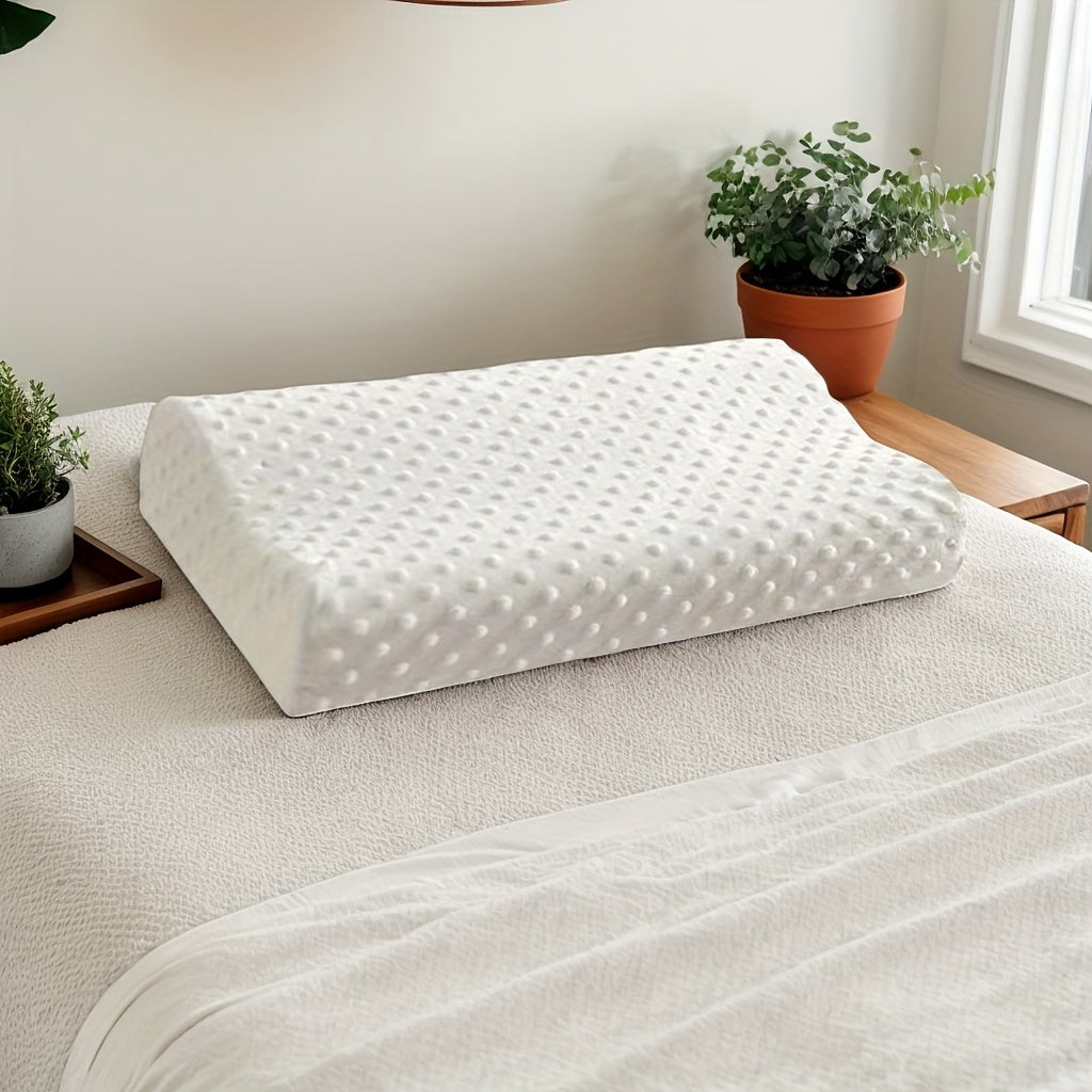 White Comfort Neck Support Pillow - Slow Elastic Design, 100% Latex & Polyester, Non-Woven Fabric, Lightweight 200-250 g\u002Fm², Perfect for Comfortable Sleep, Home Comfort Pillow | Modern Pillow Design | Soft Texture